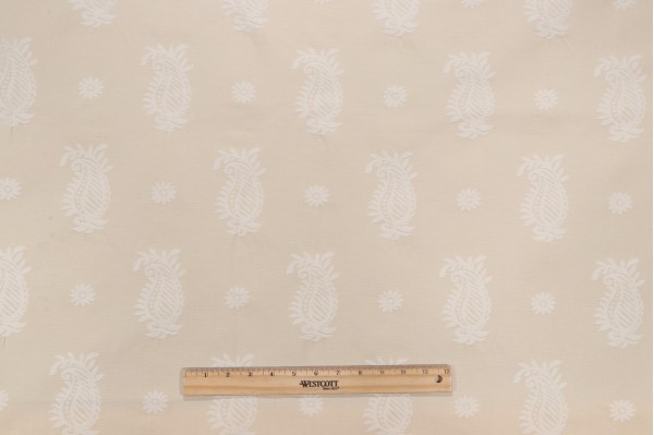 Click for 4 Yards Thibaut Wharton Paisley W74138 Damask Upholstery Fabric in Cream Thibaut Wharton Paisley W74138 Damask Upholstery Fabric in Cream