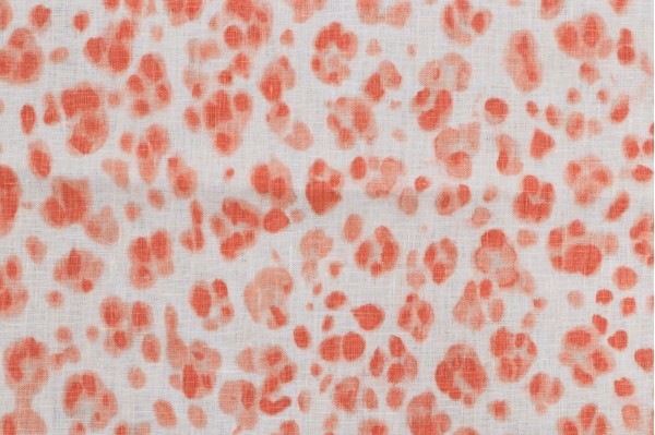 Thibaut Panthera F924380 Printed Linen Drapery Fabric in Coral