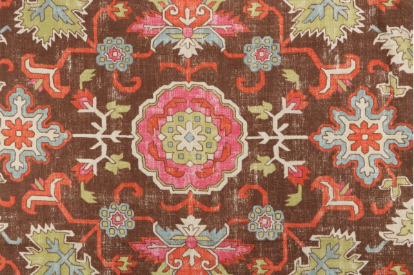 Click for 1.38 Yards Thibaut Mahal F964133 Printed Linen Blend Drapery Fabric in Chocolate Thibaut Mahal F964133 Printed Linen Blend Drapery Fabric in Chocolate