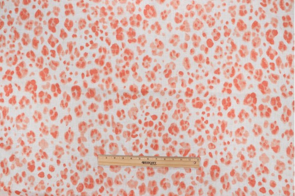 Thibaut Panthera F924380 Printed Linen Drapery Fabric in Coral