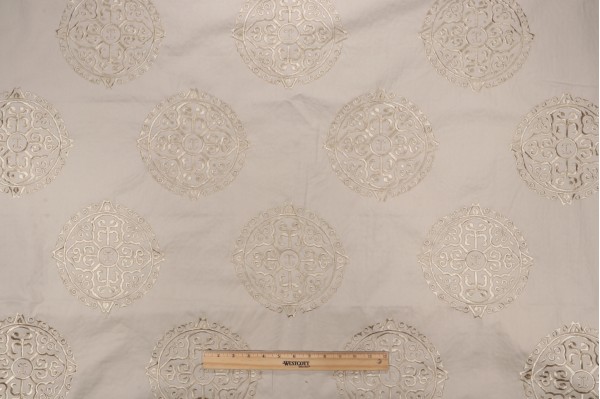 Thibaut Halie W736102 Embroidered Drapery Fabric in Neutral