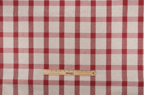 Thibaut Chandler Check W80076 Woven Upholstery Fabric in Cranberry