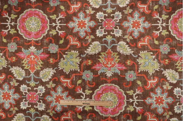 Click for 1.38 Yards Thibaut Mahal F964133 Printed Linen Blend Drapery Fabric in Chocolate Thibaut Mahal F964133 Printed Linen Blend Drapery Fabric in Chocolate