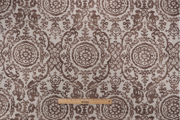 Thibaut Sansome F94156 Printed Linen Blend Drapery Fabric in Brown