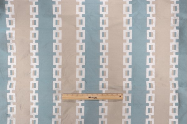 Thibaut Key Stripe AW1373 Woven Decorator Fabric in Mineral Blue
