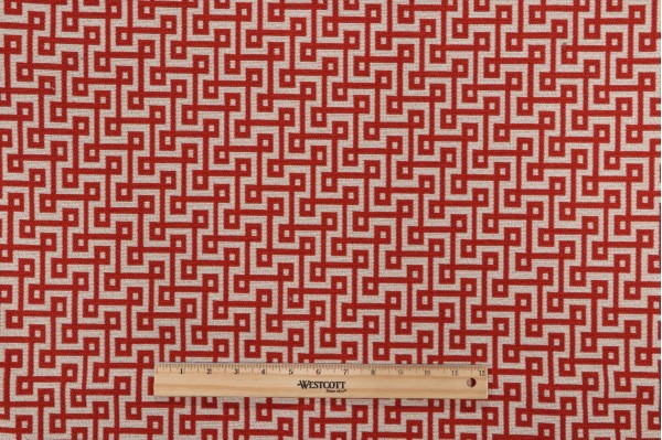 Thibaut Circuit W74331 Woven Upholstery Fabric in Tomato on Almond