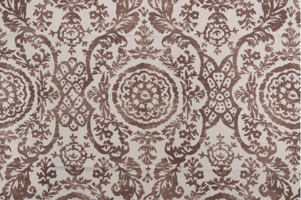 Thibaut Sansome F94156 Printed Linen Blend Drapery Fabric in Brown