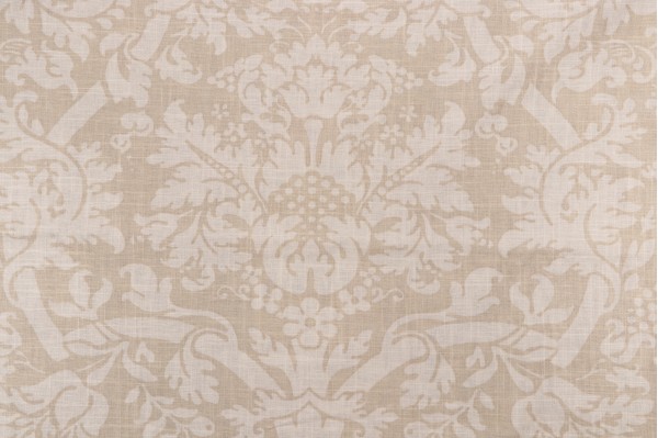 Thibaut Residence Damask F91348 Printed Linen Blend Drapery Fabric in Beige