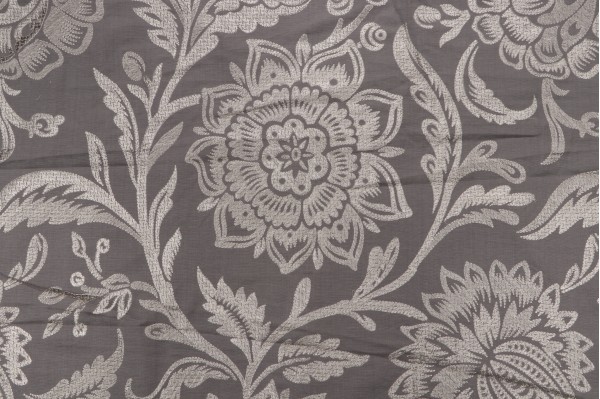 1 Yard Thibaut Rivera W713019 Embroidered Cotton Drapery Fabric in Grey/Grey