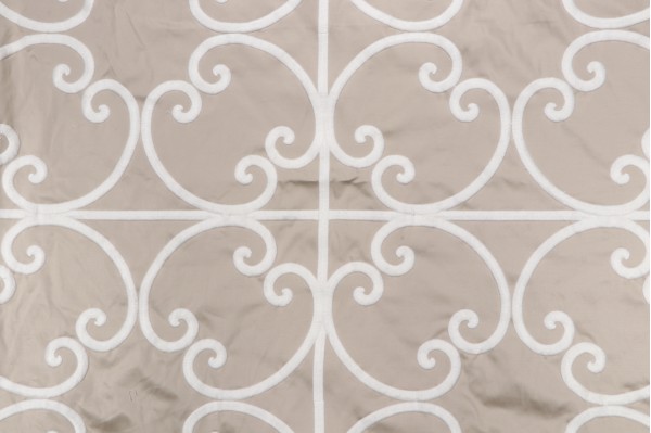 Thibaut Cernobbia W714202 Embroidered Drapery Fabric in Beige