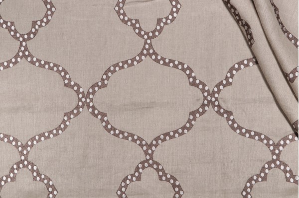Thibaut Gibraltar W72771 Embroidered Drapery Fabric in Natural