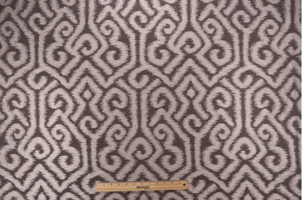 Thibaut River Moon Ikat AW26113 Damask Upholstery Fabric in Toast