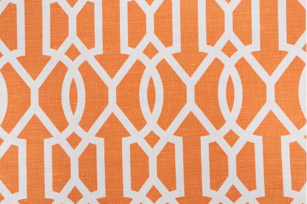 Thibaut Downing Date F916049 Printed Linen Blend Drapery Fabric in Tangerine