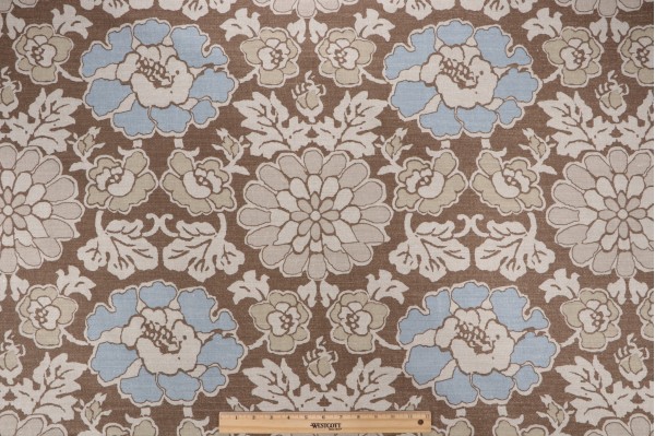 Click for 13 Yards Anna French Shima AF2588 Printed Linen Blend Drapery Fabric in Brown for Thibaut Anna French Shima AF2588 Printed Linen Blend Drapery Fabric in Brown for Thibaut