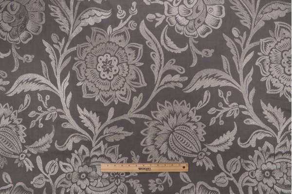 Thibaut Rivera W713019 Embroidered Drapery Fabric in Grey/Grey