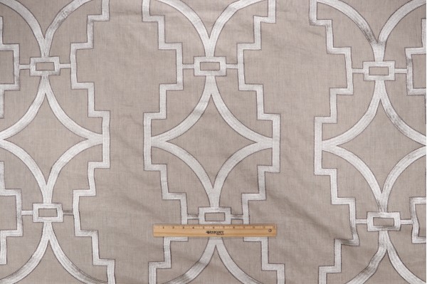 Anna French Songyue W736147 Embroidered Drapery Fabric in Natural for Thibaut