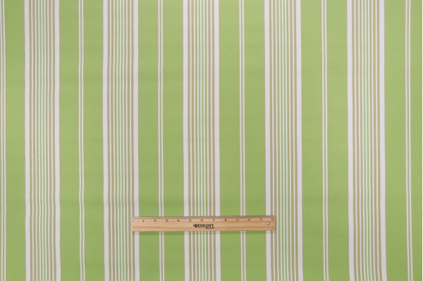 Thibaut Linden Stripe W8435 Woven Solution Dyed Acrylic Outdoor Fabric in Apple Green