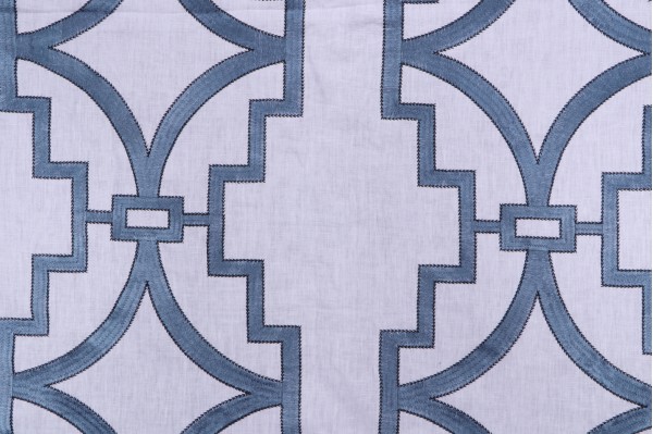 Click for 7 Yards Anna French Songyue W736144 Embroidered Drapery Fabric in Blue for Thibaut Anna French Songyue W736144 Embroidered Drapery Fabric in Blue for Thibaut