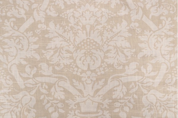 Thibaut Residence Damask F91348 Printed Linen Blend Drapery Fabric in Flax