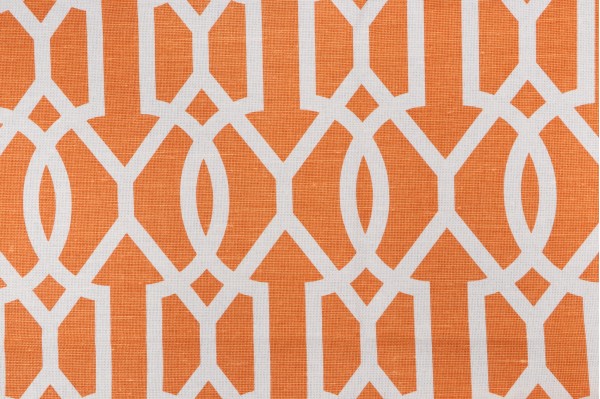 Thibaut Downing Gate F916049 Printed Linen Blend Drapery Fabric in Tangerine
