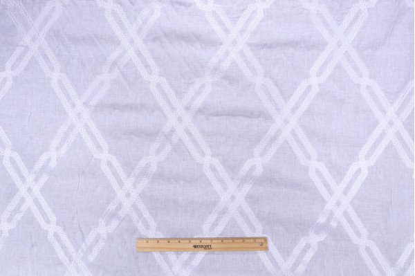 Click for 6.88 Yards Thibaut Fusion Trellis W736150 Semi-Sheer Embroidered Linen Drapery Fabric in White Thibaut Fusion Trellis W736150 Semi-Sheer Embroidered Linen Drapery Fabric in White