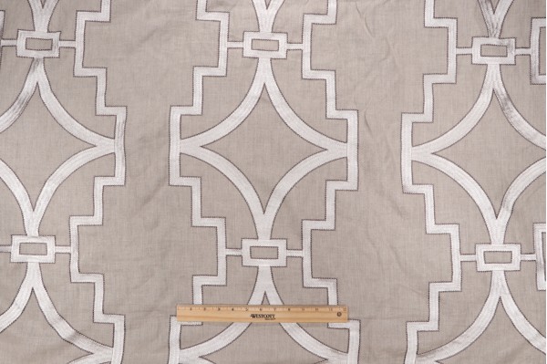 Anna French Songyue W736147 Embroidered Drapery Fabric in Natural for Thibaut