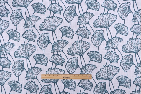 Premier Prints Doris-Slub Canvas Printed Cotton Drapery Fabric in Blue Springs 