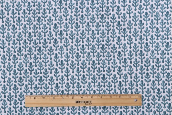 Premier Prints Noah-Slub Canvas Printed Cotton Drapery Fabric in Blue Springs 