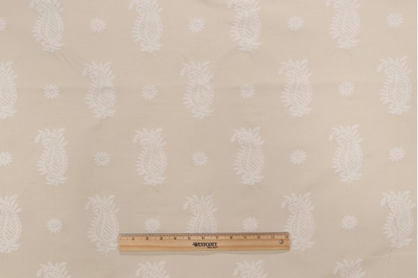 Click for 3.25 Yards Thibaut Wharton Paisley W74138 Damask Upholstery Fabric in Cream Thibaut Wharton Paisley W74138 Damask Upholstery Fabric in Cream