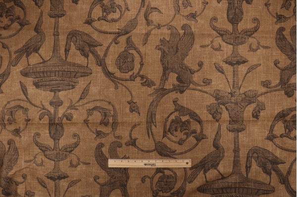 Click for .88 Yards Thibaut Renaissance F91313 Printed Linen Blend Drapery Fabric in Camel Thibaut Renaissance F91313 Printed Linen Blend Drapery Fabric in Camel