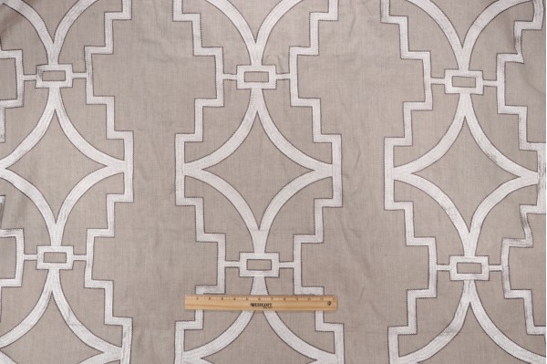 Anna French Songyue W736147 Embroidered Drapery Fabric in Natural for Thibaut