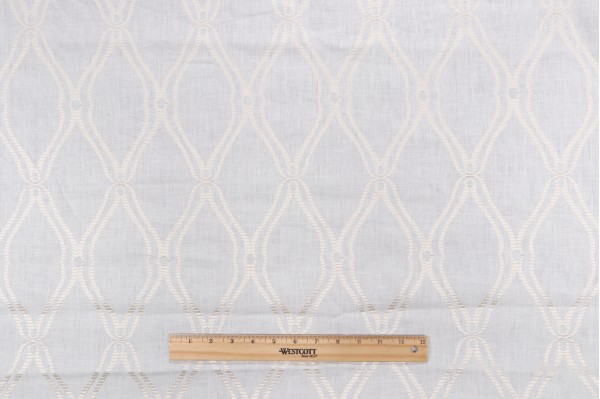 Click for 2.25 Yards Thibaut Frankfurt W74108 Embroidered Linen Drapery Fabric in White Thibaut Frankfurt W74108 Embroidered Linen Drapery Fabric in White