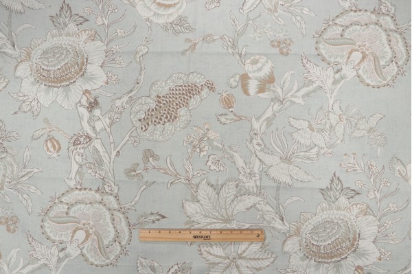 Thibaut Rittenhouse F94149 Printed Cotton Blend Drapery Fabric in Sea Glass