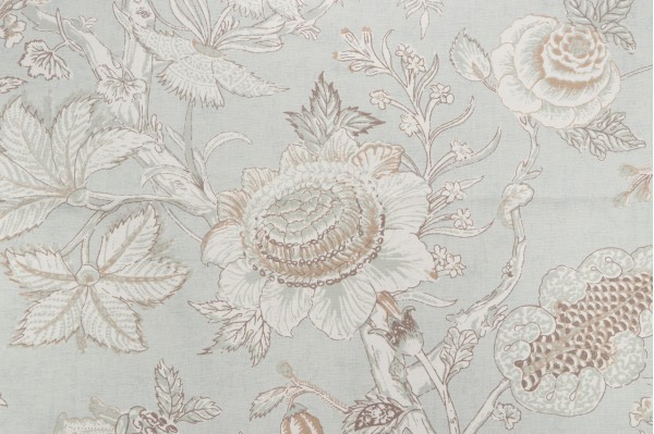 Thibaut Rittenhouse F94149 Printed Cotton Blend Drapery Fabric in Sea Glass