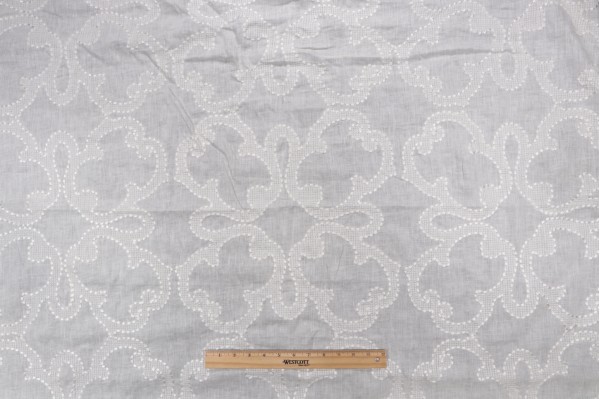 Thibaut Park Slope W764118 Embroidered Drapery Fabric in White