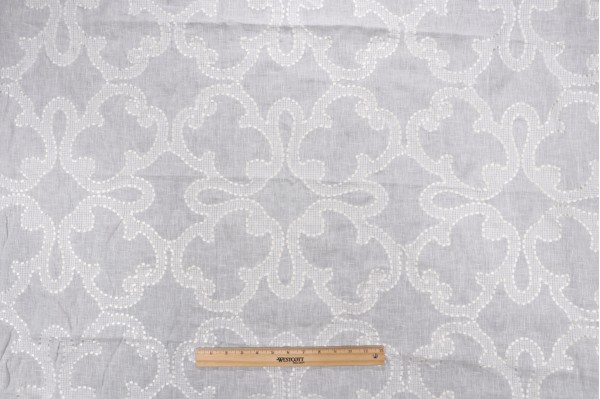1 Yard Thibaut Park Slope W764118 Sheer Linen Drapery Fabric in White