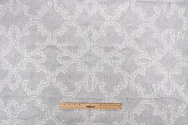 1 Yard Thibaut Park Slope W764118 Sheer Linen Drapery Fabric in White