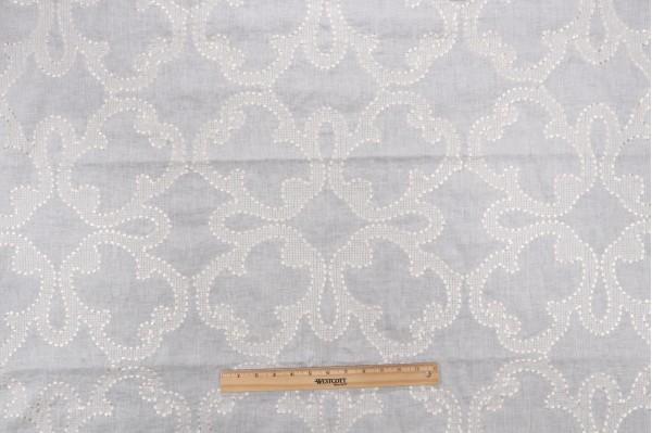 Thibaut Park Slope W764118 Sheer Linen Drapery Fabric in White