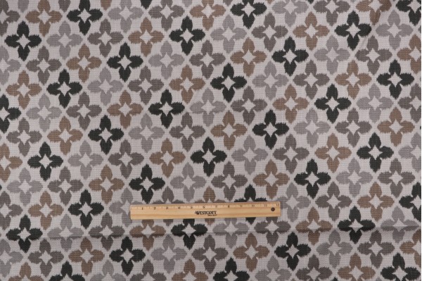 1 Yard Thibaut Novia F964126 Printed Cotton Drapery Fabric in Grey