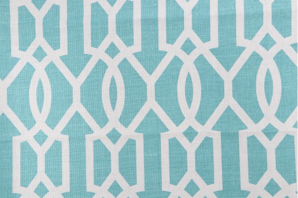 Thibaut Downing Gate F916046 Printed Linen Blend Drapery Fabric in Turquoise