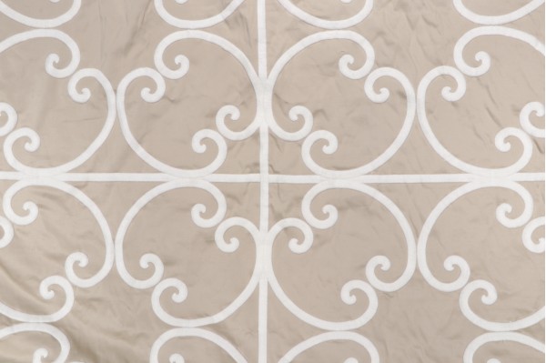 Thibaut Cernobbia W714202 Embroidered Drapery Fabric in Beige