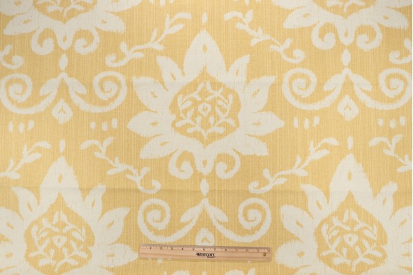 Thibaut Bridgewater F9163 Printed Cotton Drapery Fabric in Yellow
