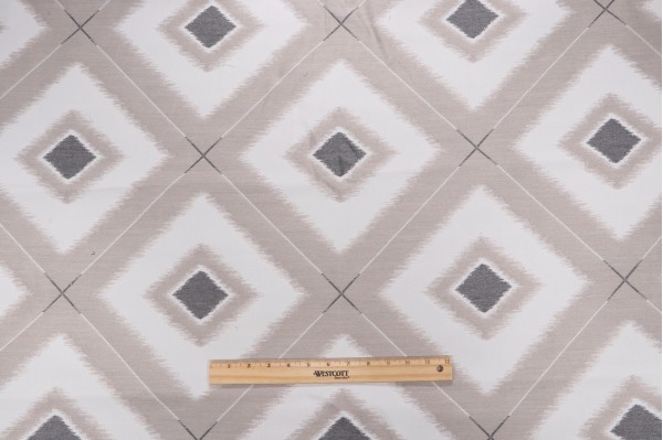 Thibaut Delray Diamond W80583 Woven Solution Dyed Acrylic Outdoor Fabric in Flax