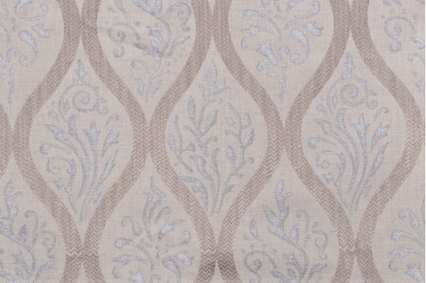 Thibaut Francis AW2564 Printed & Embroidered Drapery Fabric in Flax