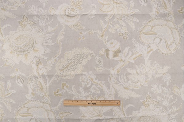 Thibaut Rittenhouse F94150 Printed Cotton Blend Drapery Fabric in Natural