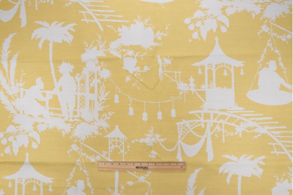 Click for 2.25 Yards Thibaut South Sea F916024 Printed Linen Blend Drapery Fabric in Yellow Thibaut South Sea F916024 Printed Linen Blend Drapery Fabric in Yellow