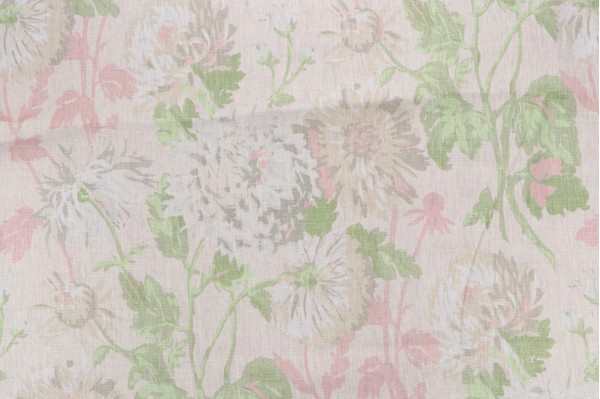 Thibaut Longwood F94129 Printed Linen Drapery Fabric in Pink