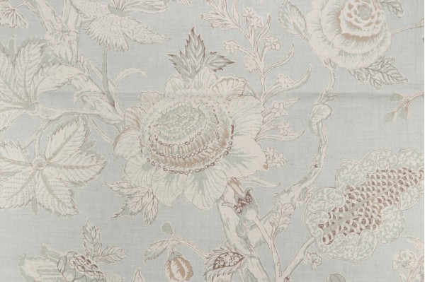 Thibaut Rittenhouse F94149 Printed Cotton Blend Drapery Fabric in Sea Glass