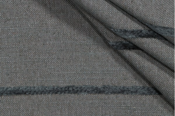 Sample of Hilo Stripe Woven Chenille Decorator Fabric in Blue Spruce 