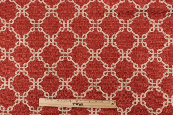 1 Yard Thibaut Bowen W74337 Woven Upholstery Fabric in Coral